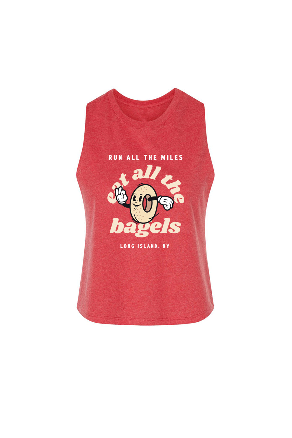 Run All The Miles, Eat All The Bagels Racerback Crop Top