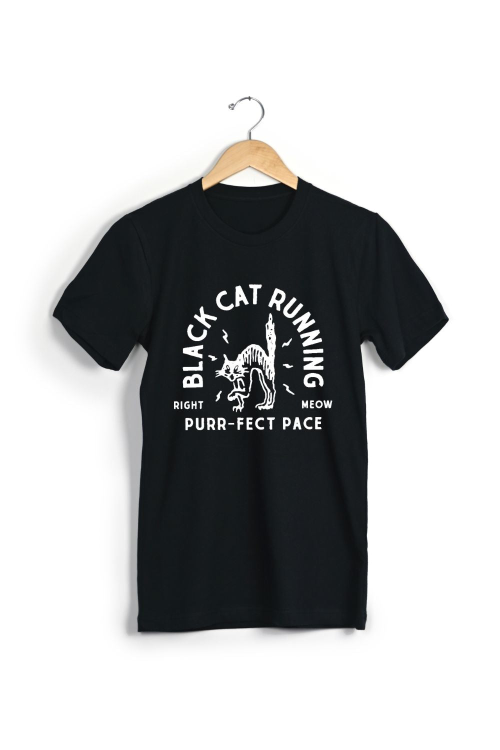 Black Cat Running T-Shirt