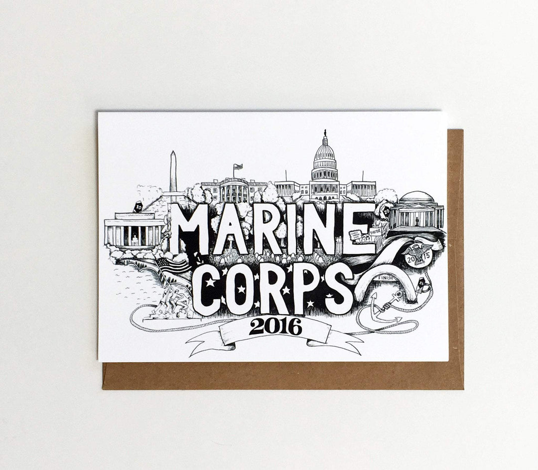 Sarah Marie Design Studio Cards Marine Corps Marathon Card