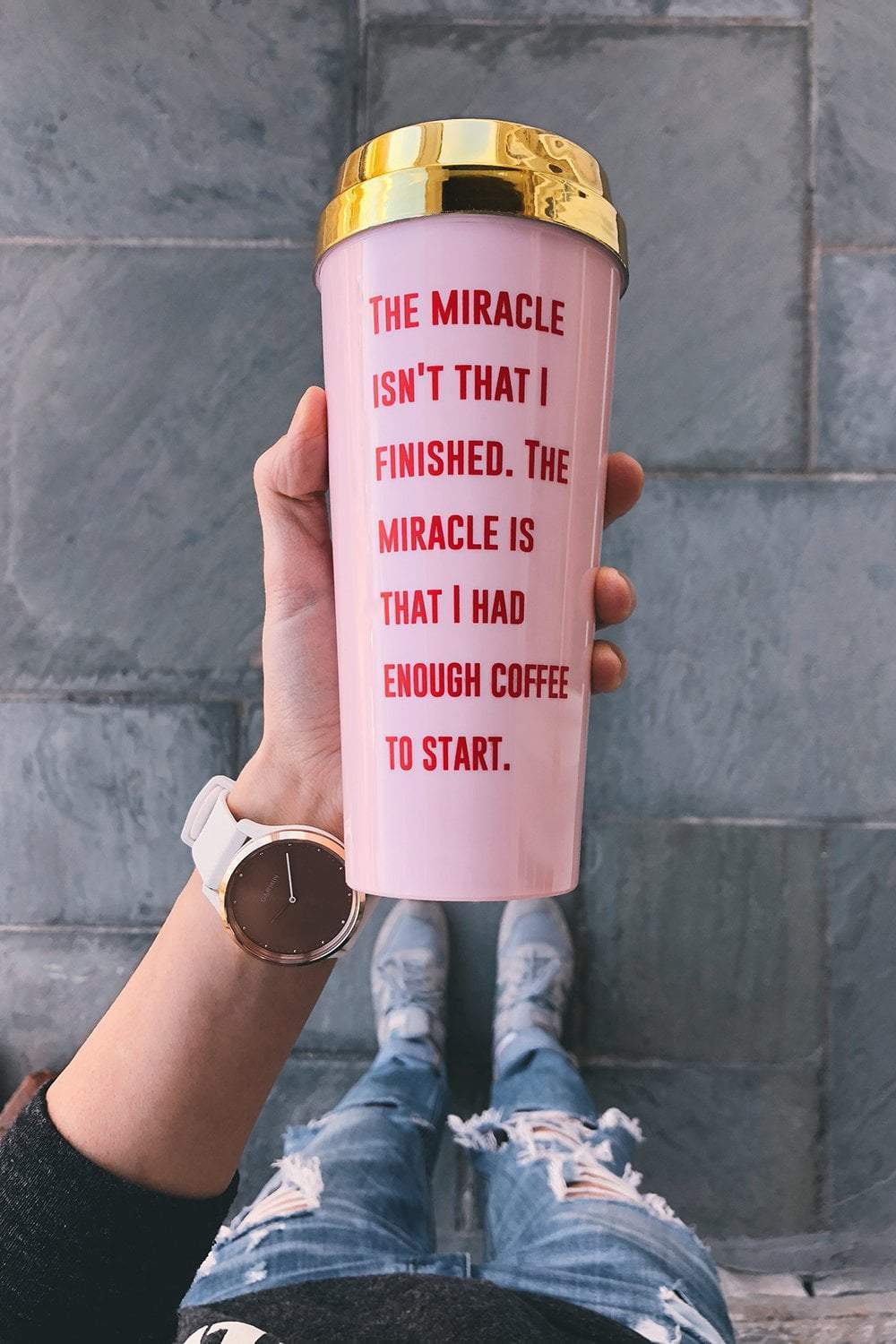 Sarah Marie Design Studio Mug Enough Coffee To Start Travel Mug