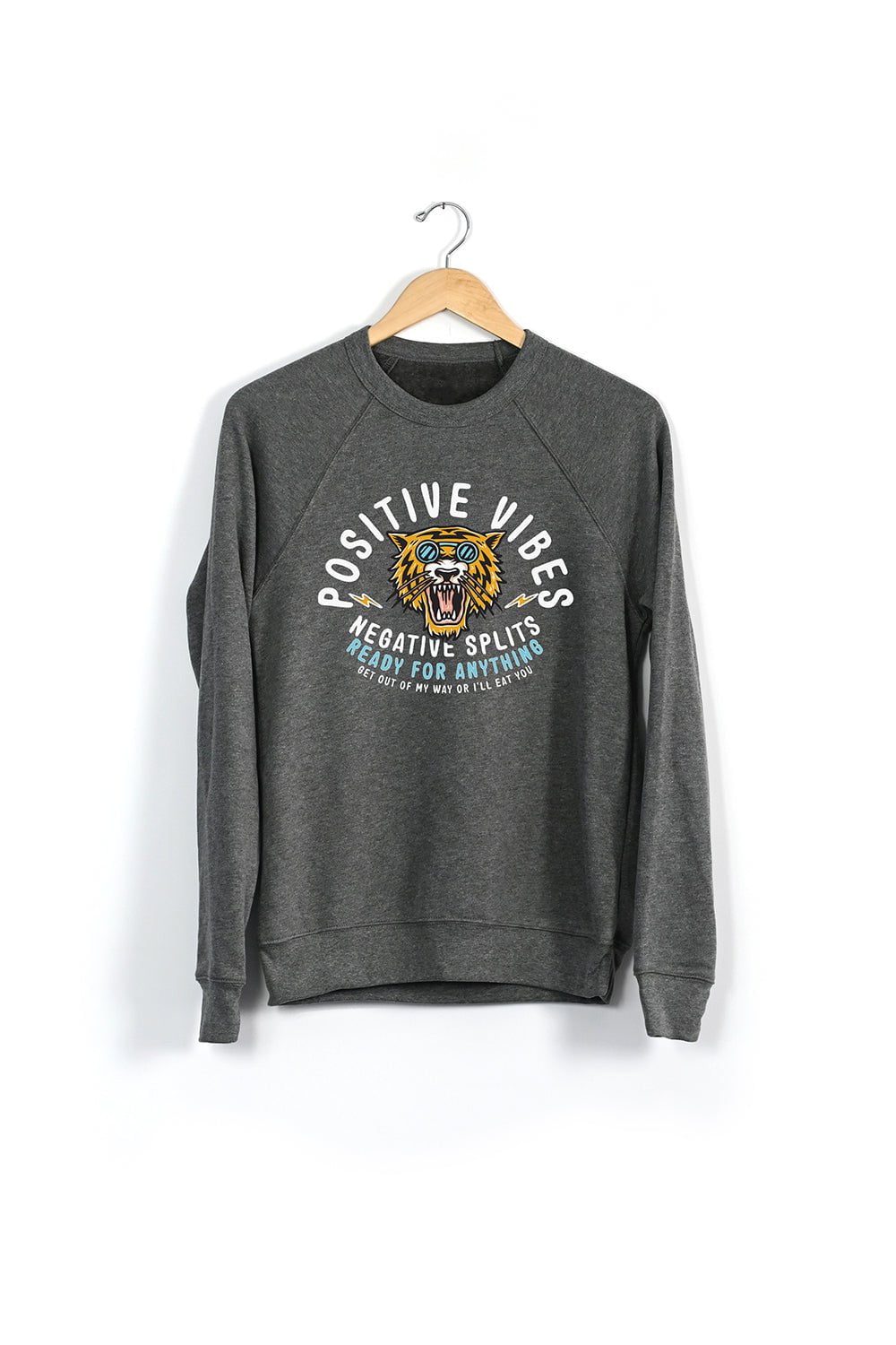 Sarah Marie Design Studio Positive Vibes, Negative Splits Tiger Sweatshirt