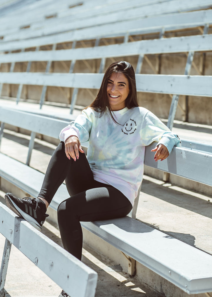 Sarah Marie Design Studio Sweatshirt Run More Smile More Tie-Dye Sweatshirt