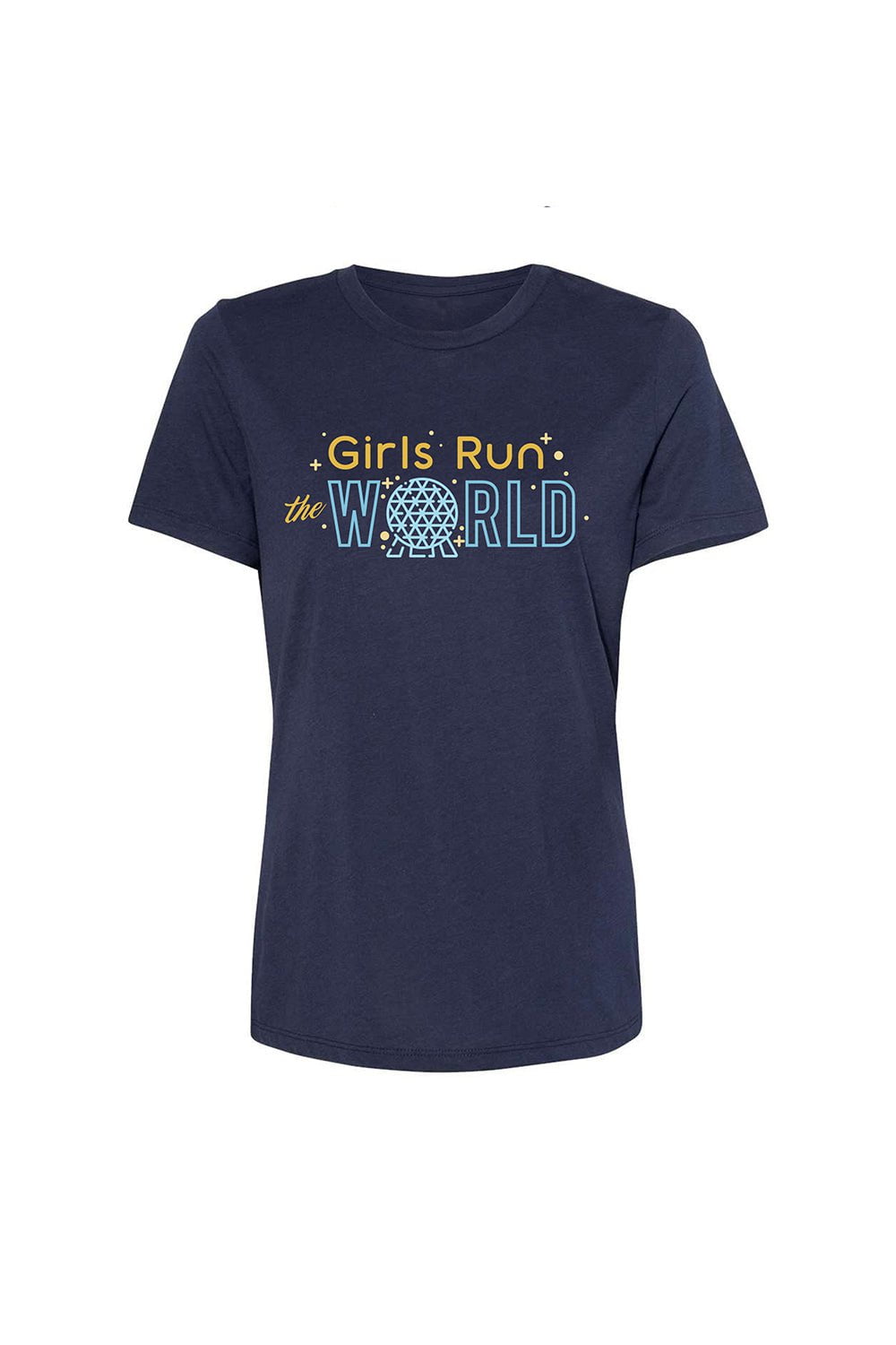 navy Girls Run The World women's t-shirt