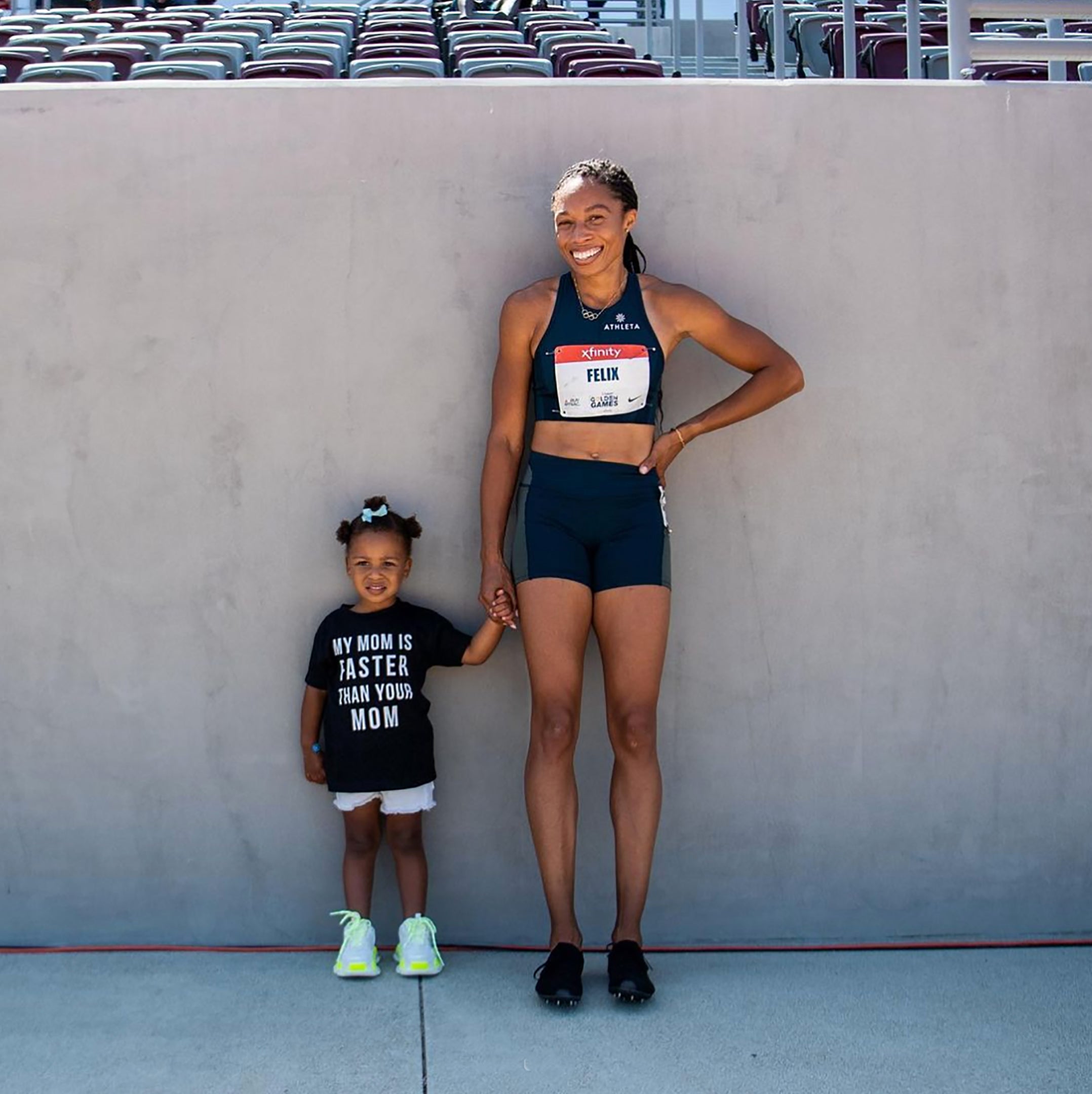 My mom is faster than your mom shirt: Allyson Felix