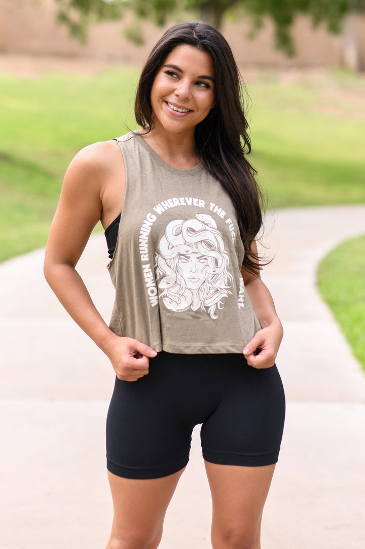 Women Running Wherever They Want Racerback Crop Top - Sarah Marie Running Co.