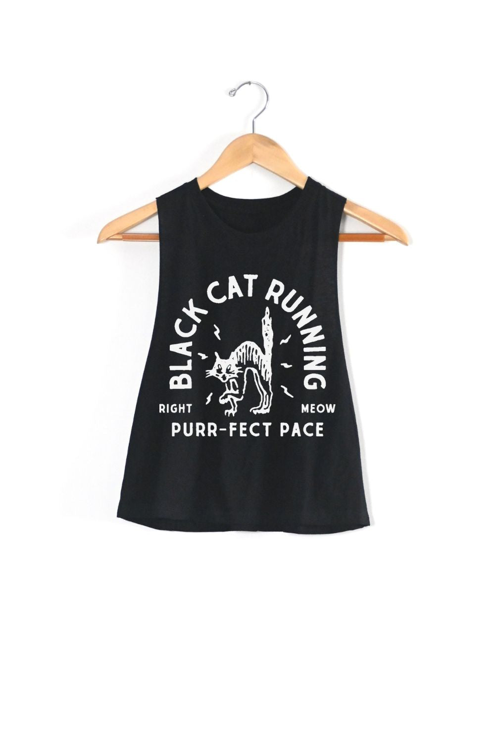 Black Cat Running Racerback Tank