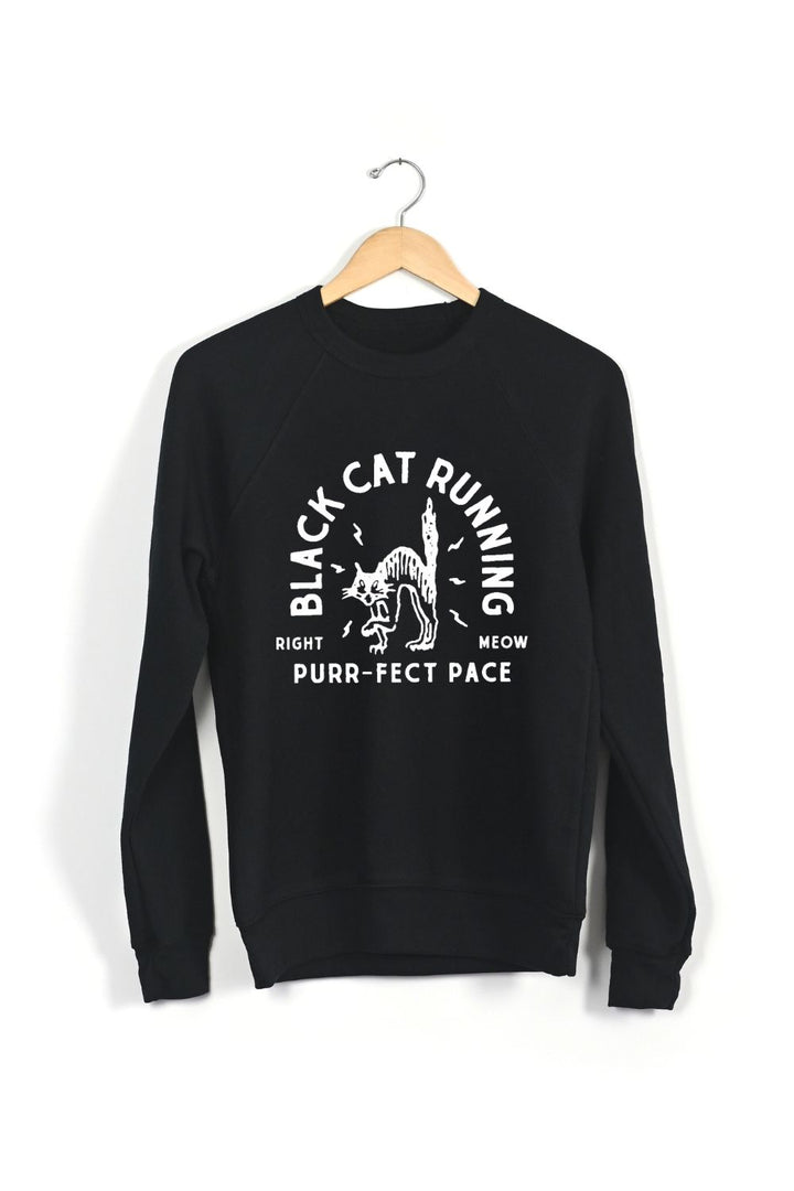 Black Cat Running Sweatshirt