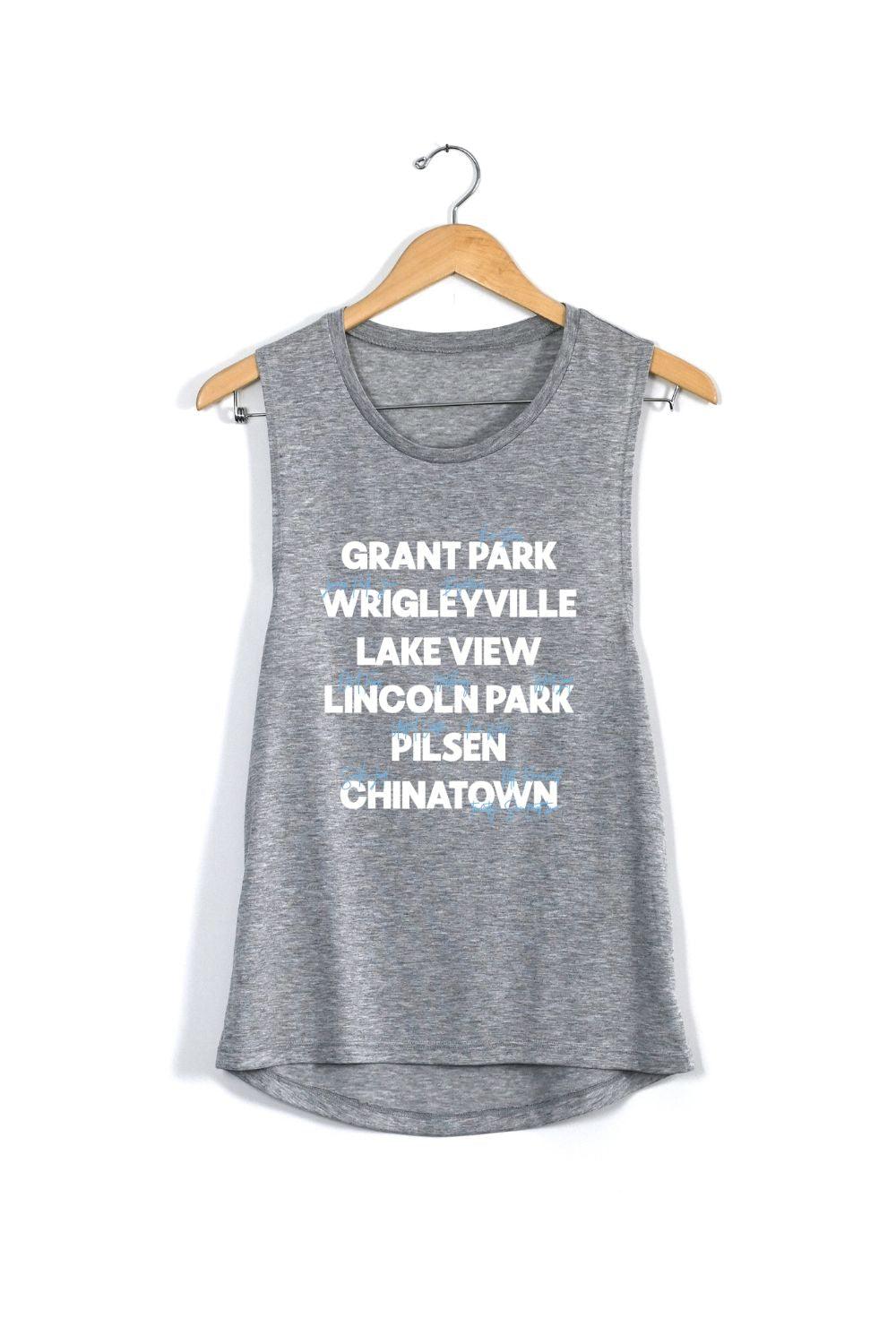 Chicago Neighborhoods Muscle Tank - Marathon Running Apparel