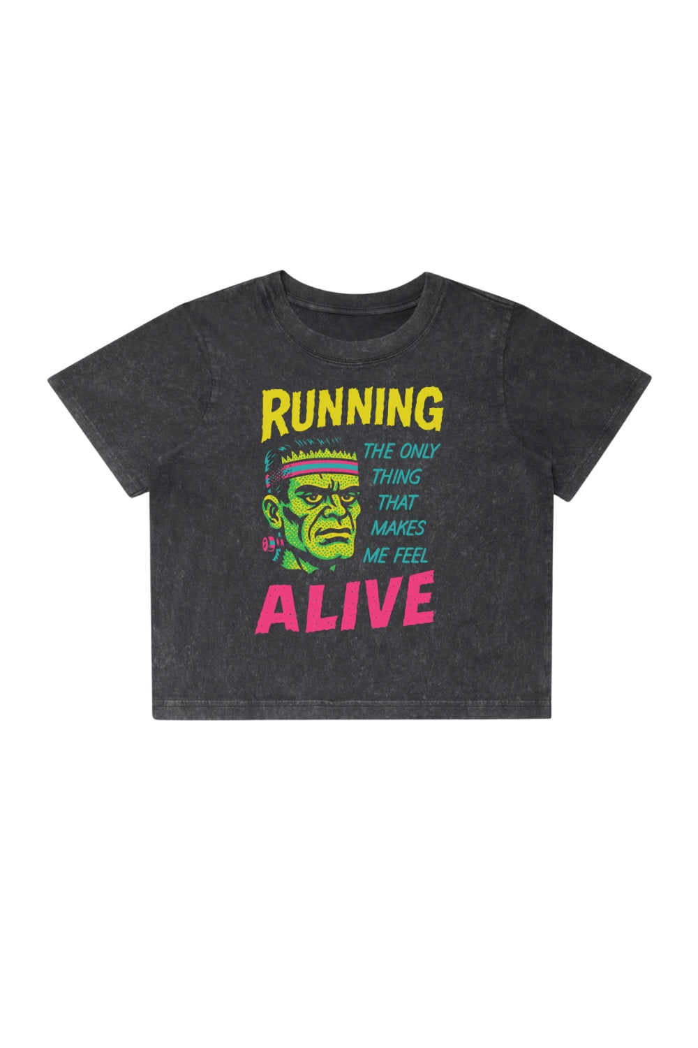 Frankenstein Running Women's Crop T-Shirt - Sarah Marie Running Co.
