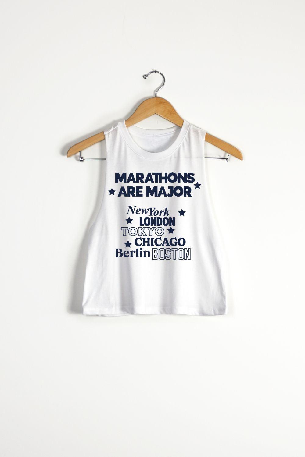 Marathons Are Major Racerback Crop Tank