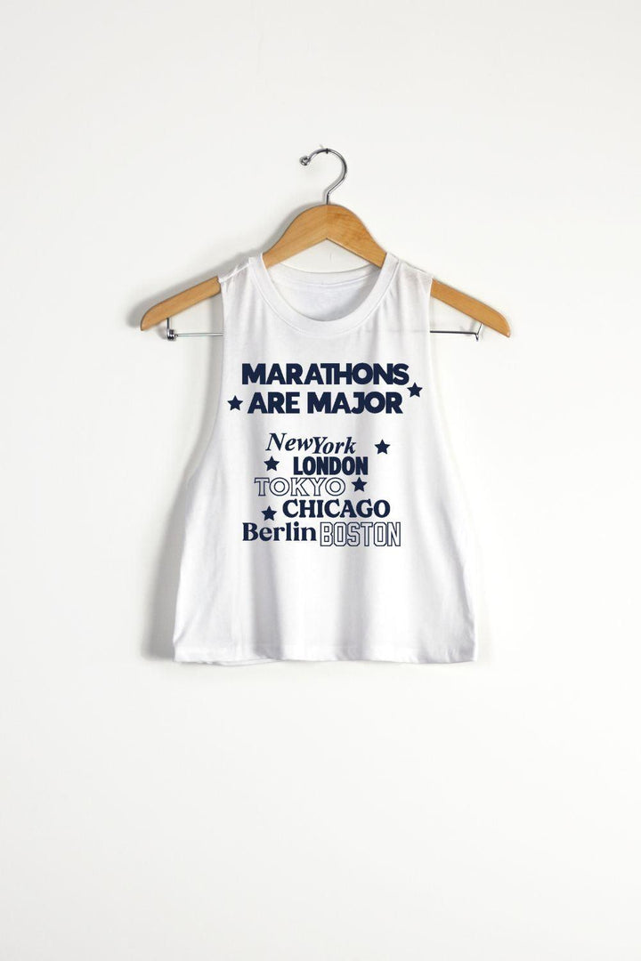 Marathons Are Major Racerback Crop Tank