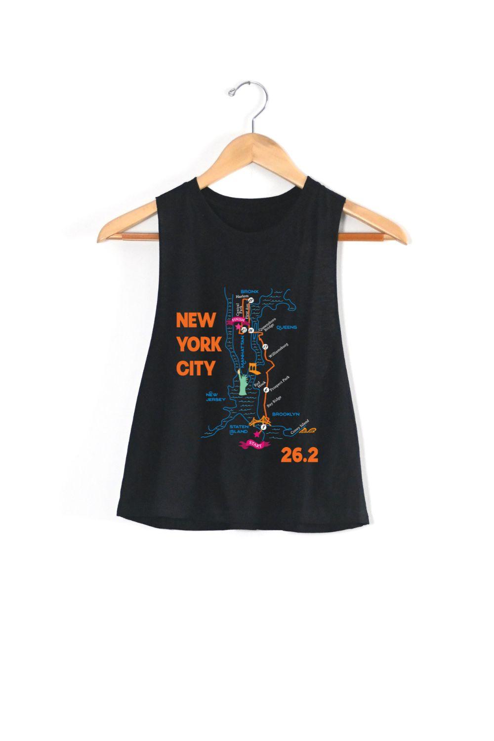 NYC Map Racerback Crop Tank - Sarah Marie Running Co.