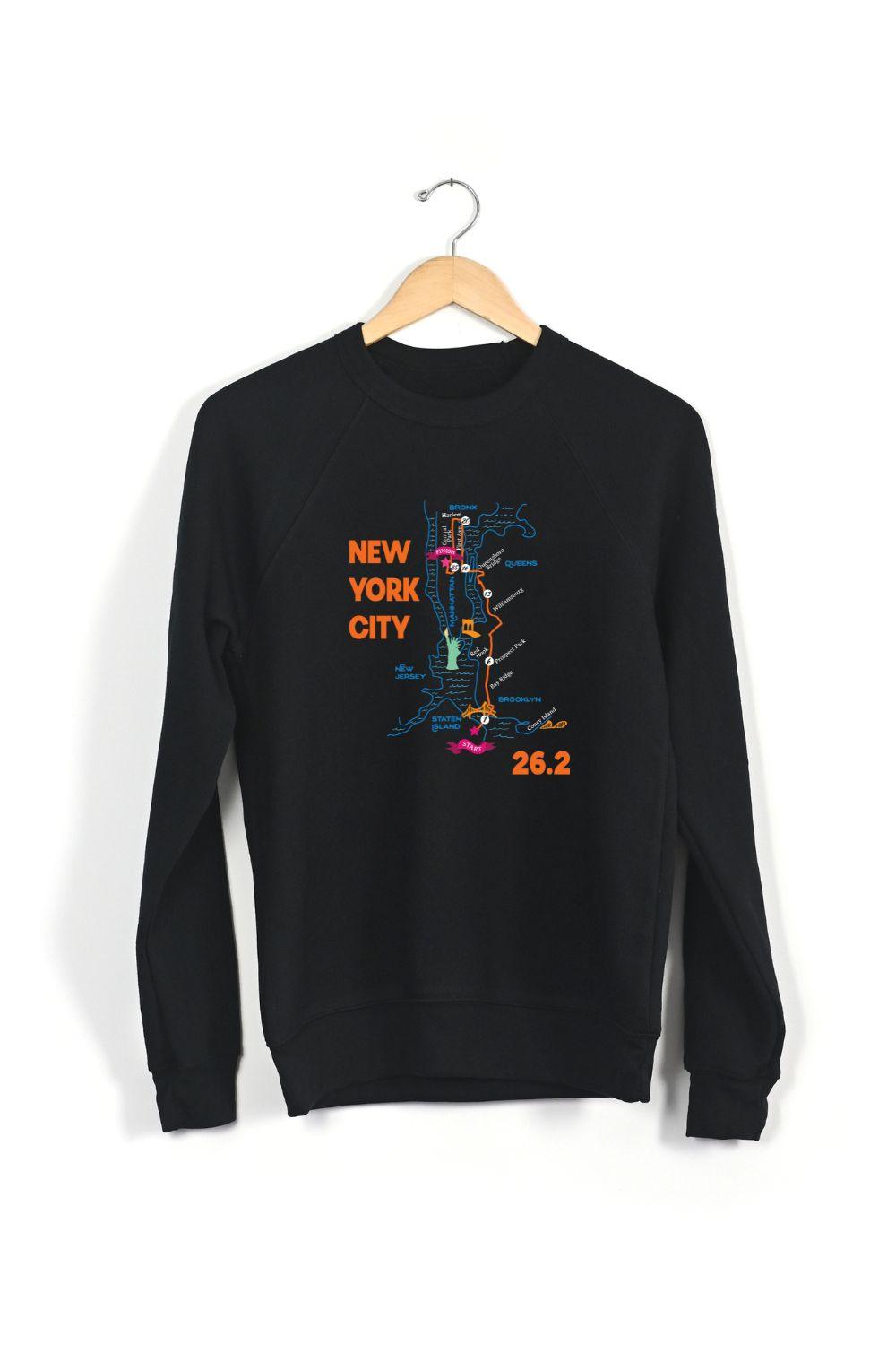 NYC Map - 26.2 Sweatshirt - Sarah Marie Running Co.