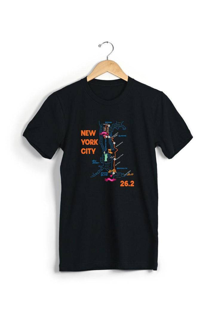 NYC Map - T-Shirt - Sarah Marie Running Co.