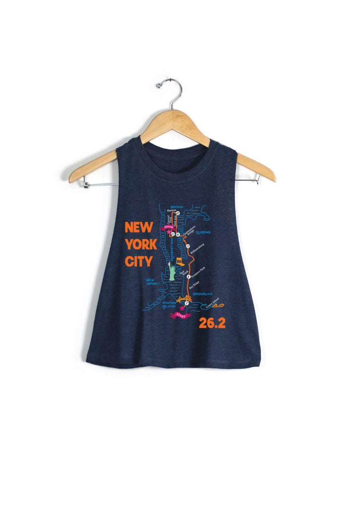 NYC Map Racerback Crop Tank - Sarah Marie Running Co.