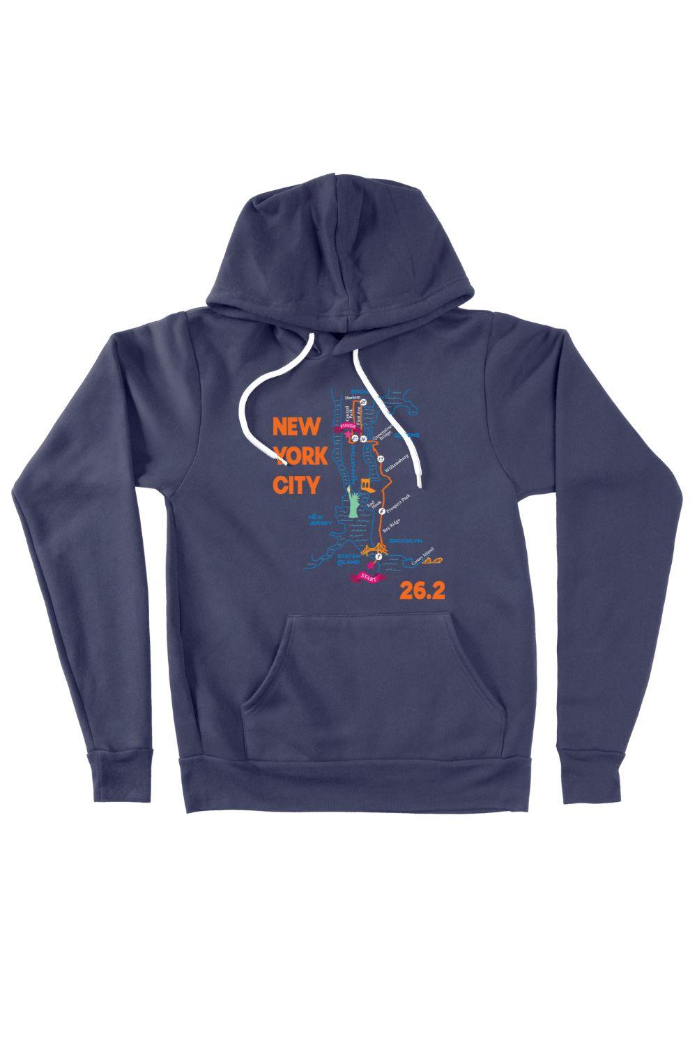 NYC Map 26.2 Hoodie - Sarah Marie Running Co.