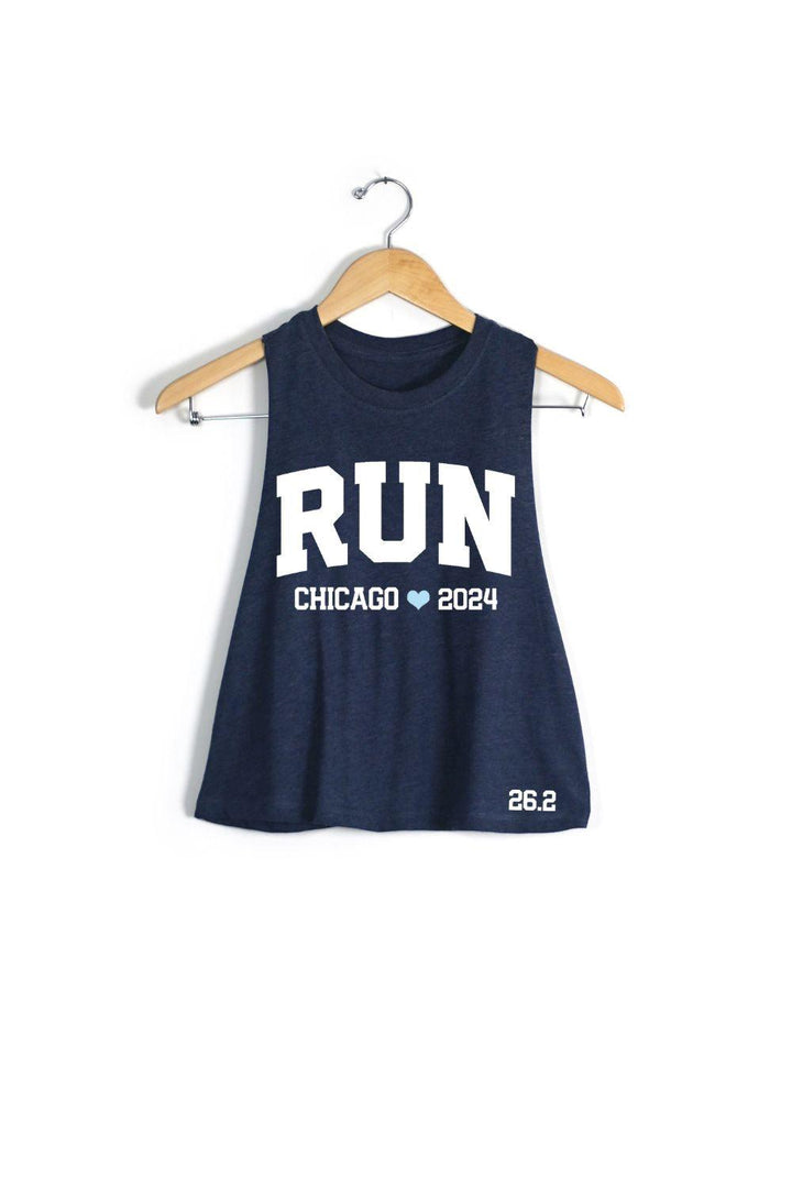 RUN Chicago 2024 Racerback Crop Tank