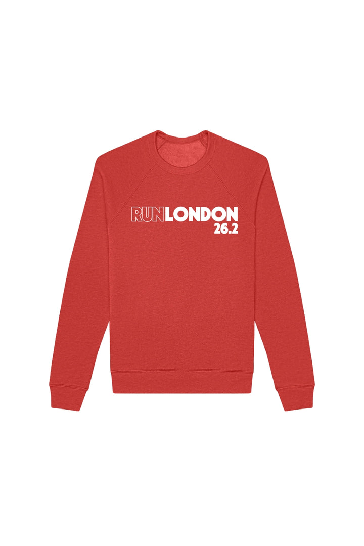 London 26.2 marathon sweatshirt in heather red - running apparel
