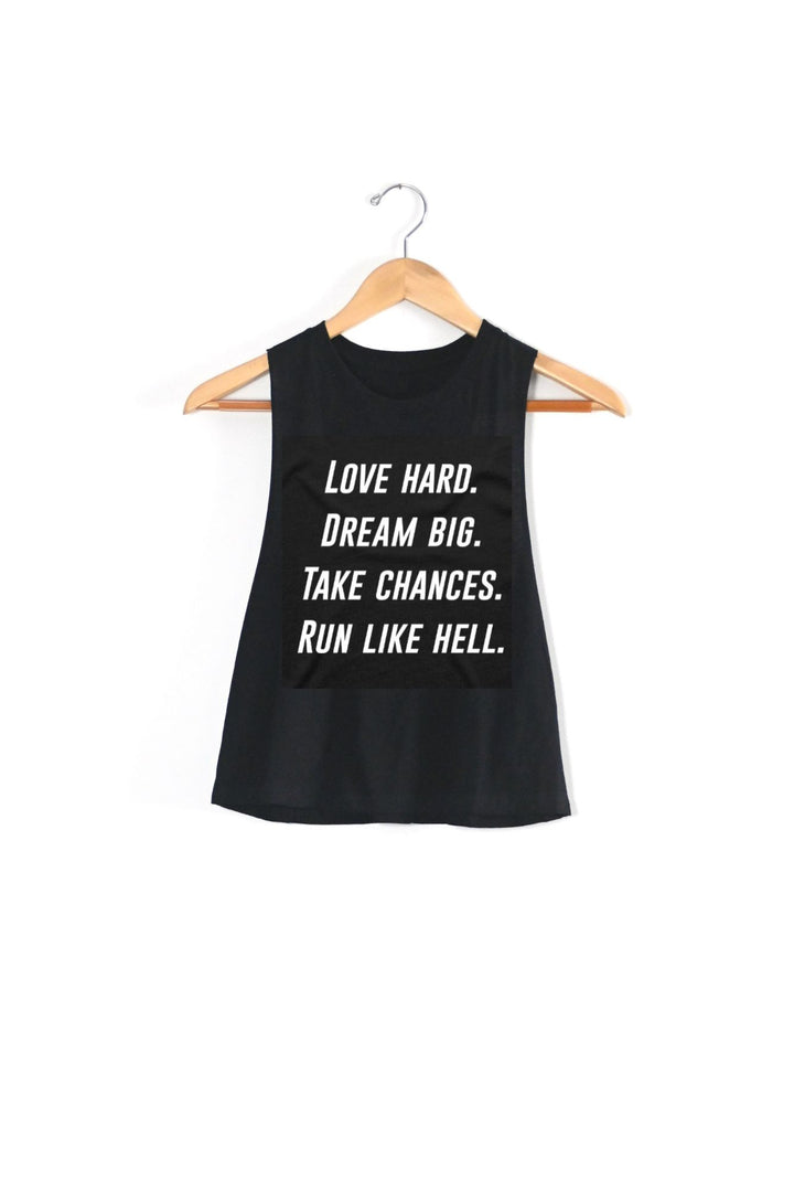Run Like Hell Racerback Crop Tank