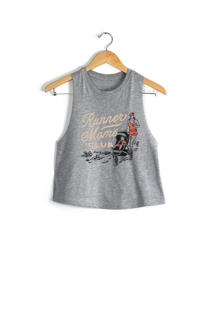 Runner Moms Club Racerback Crop Top