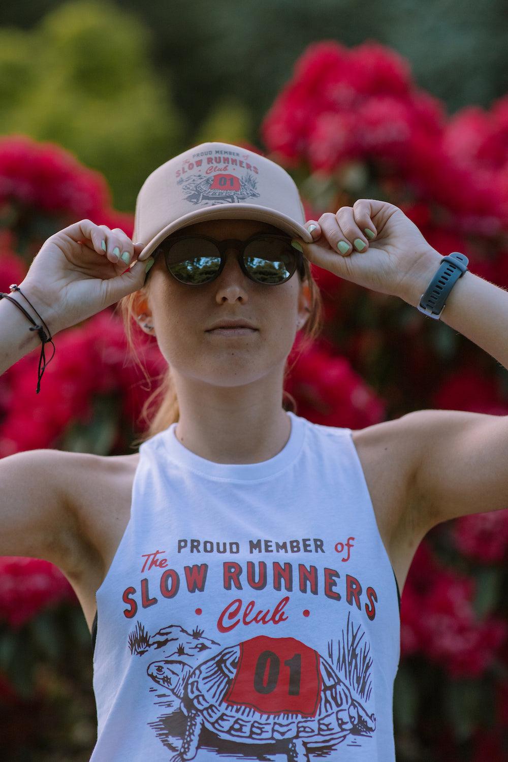 Slow Runners Club Racerback Crop Top – Sarah Marie Running