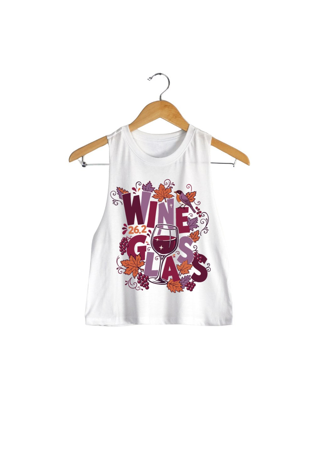 Wineglass Racerback Crop Tank