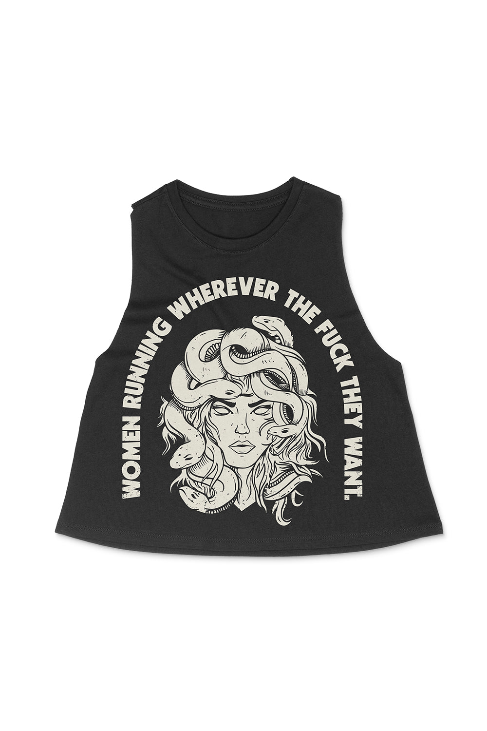 Women Running Wherever They Want Racerback Crop Top