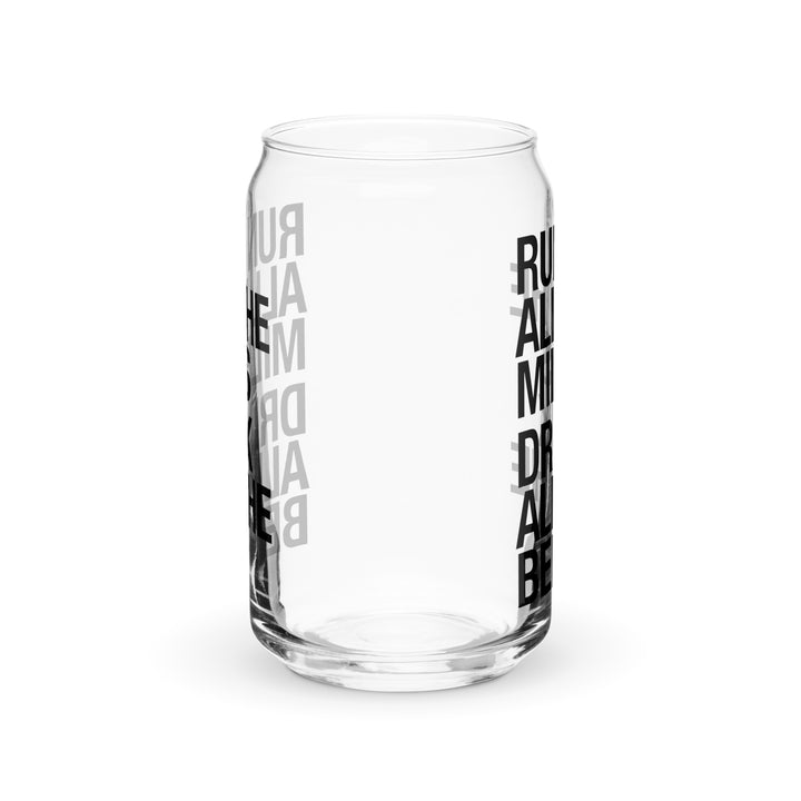 Run all the miles, Drink all the beer Can-shaped glass