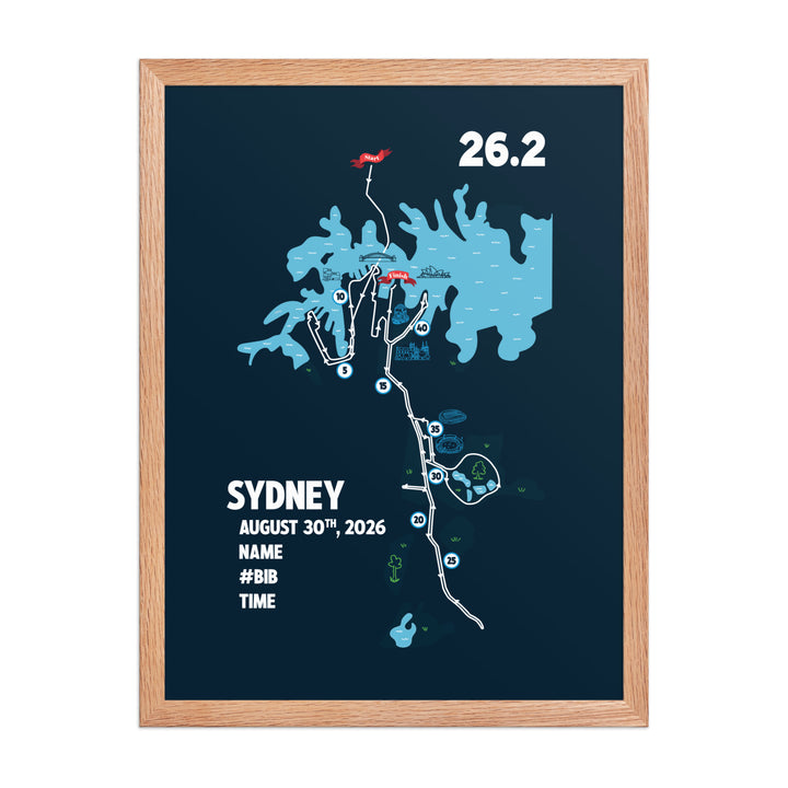 Sydney marathon personalized race poster and keepsake for runners
