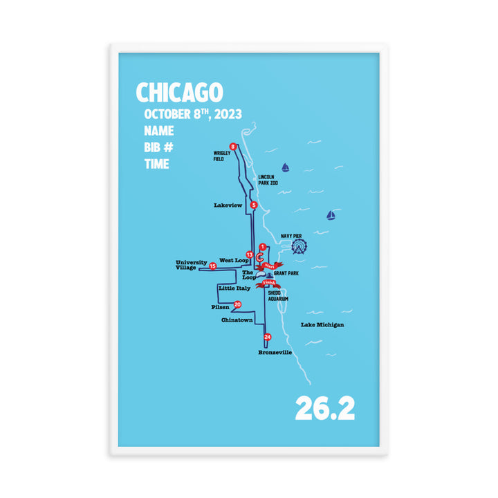 Marathon Map - Custom Chicago Map