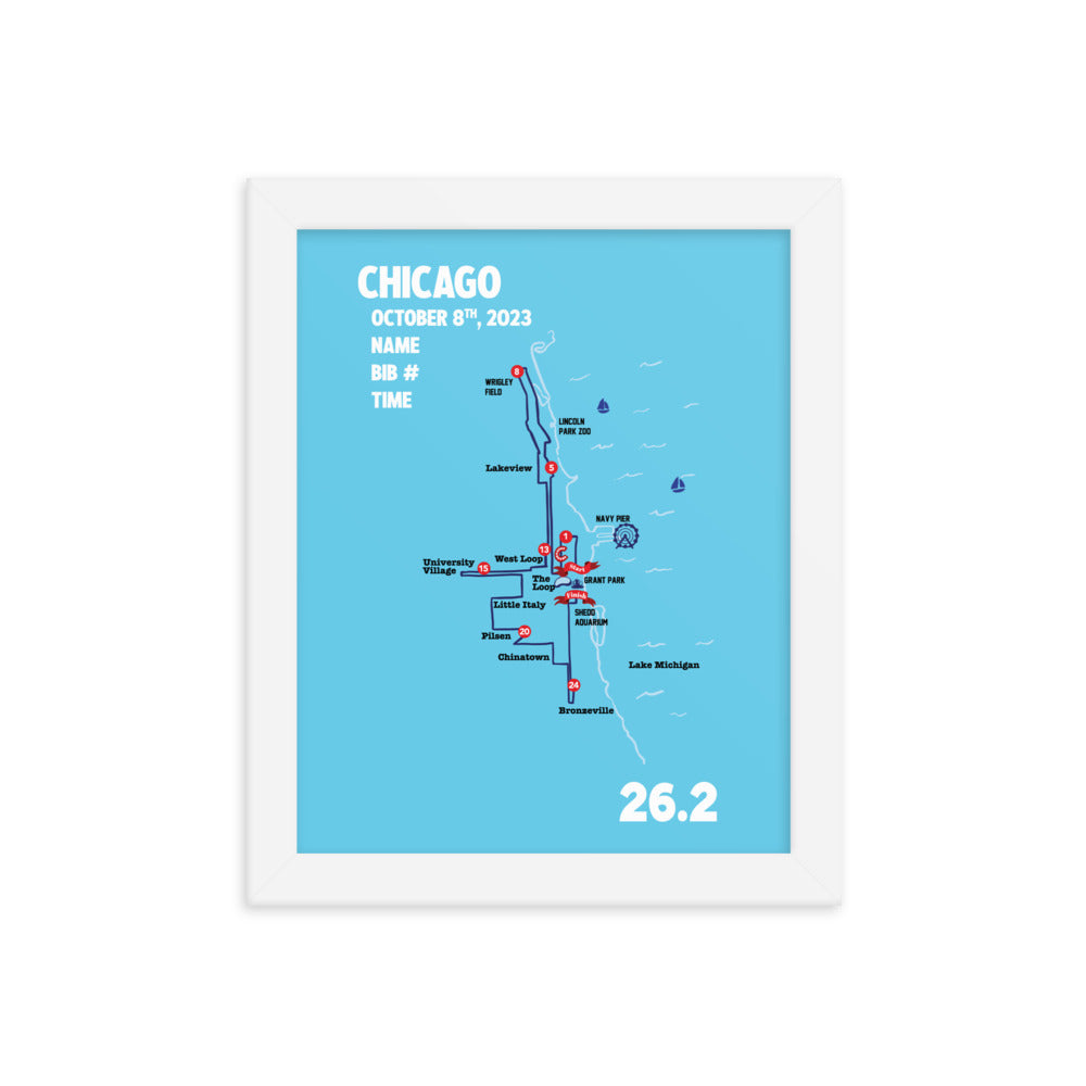 Marathon Map - Custom Chicago Map