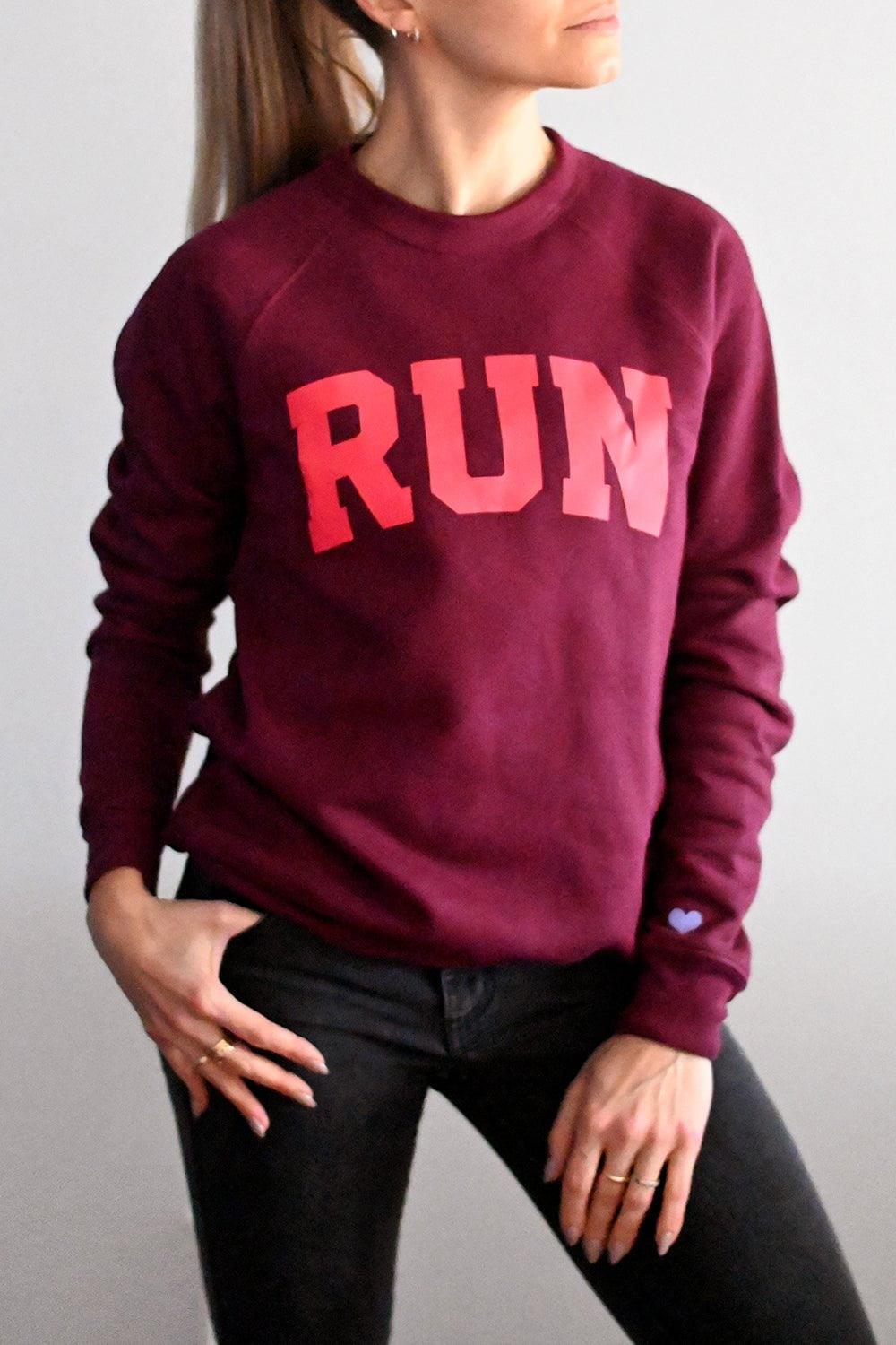 Sarah Marie Design Studio Sweatshirt XSmall / Maroon Heart on Your Sleeve RUN Sweatshirt