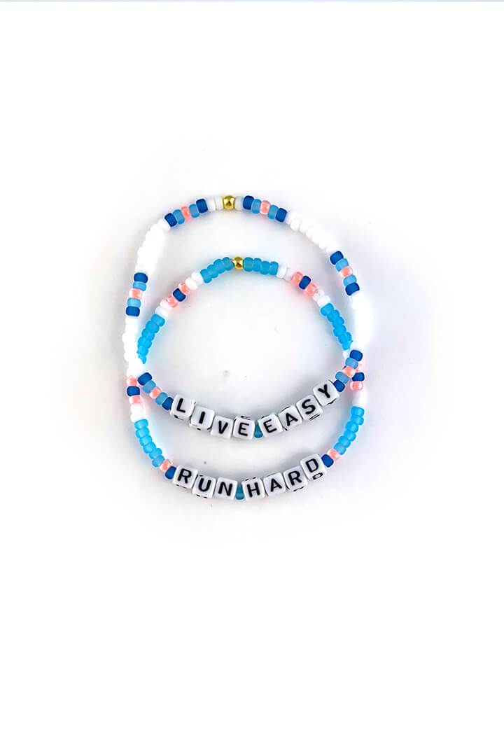 Sarah Marie Design Studio Bracelet 6.25" / Blue Flame Live Easy, Run Hard Bracelet