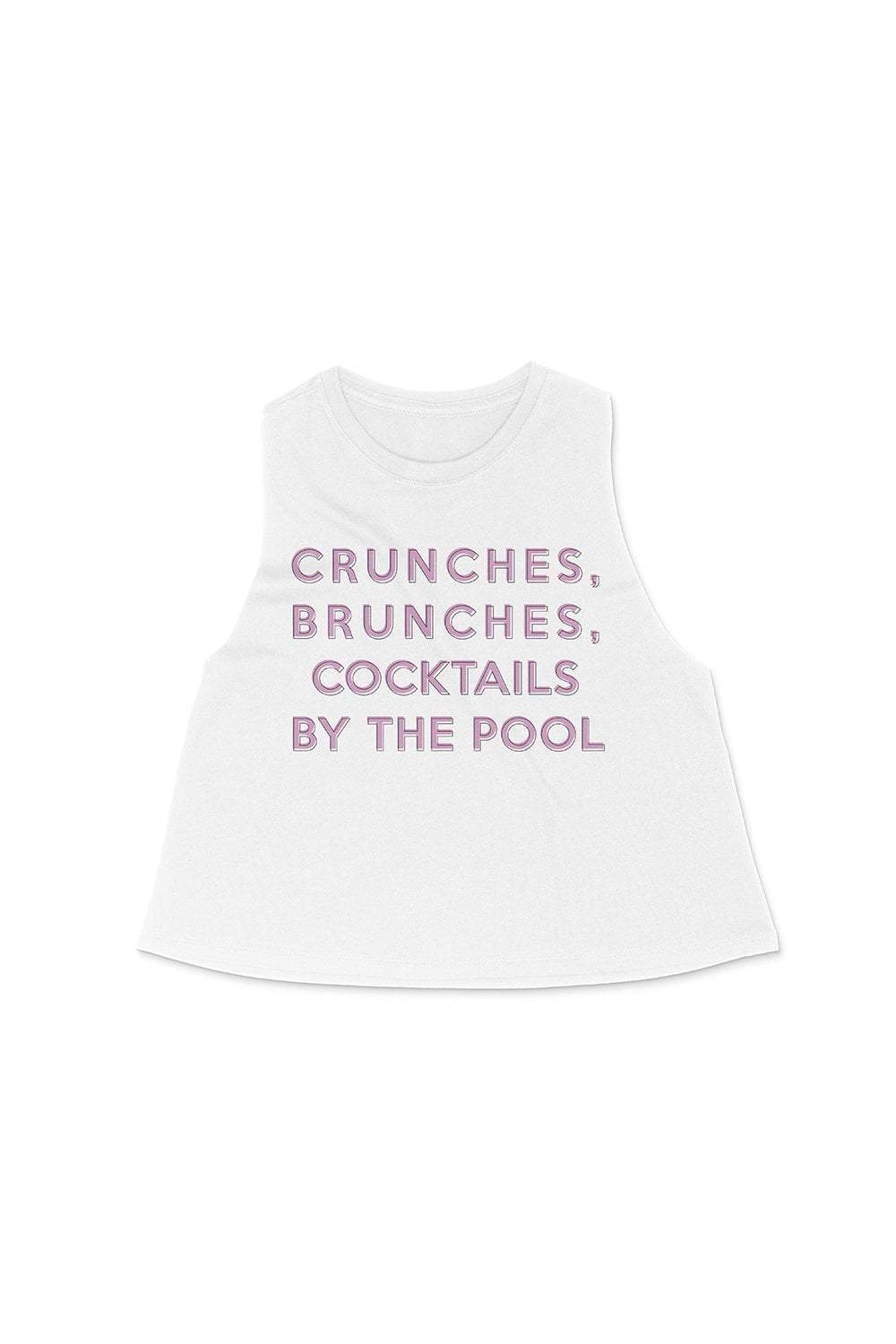 Sarah Marie Design Studio Crop Top Crunches, Brunches, Cocktails by the Pool Crop Top