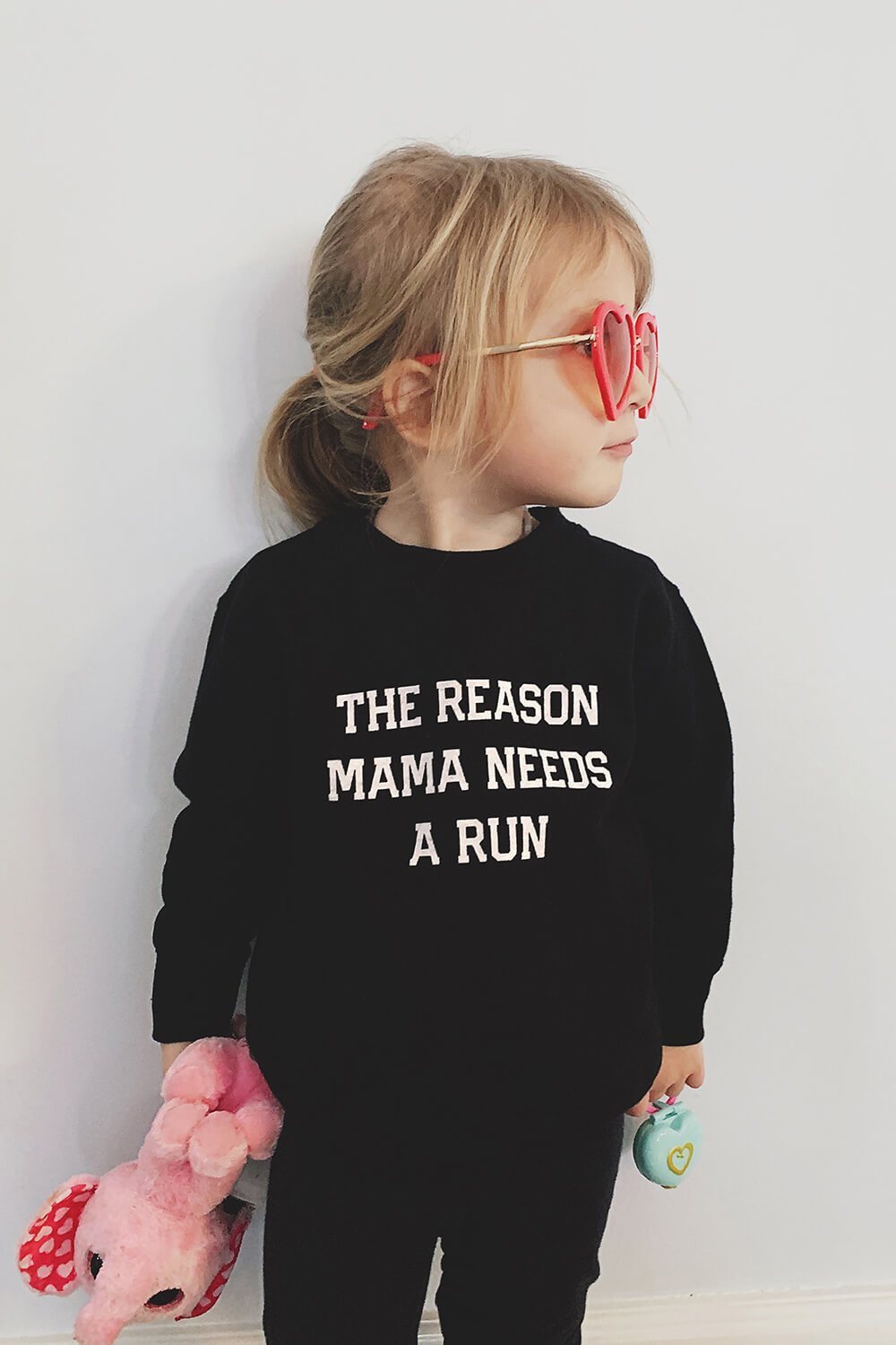 Sarah Marie Design Studio Kids Black / 2T The Reason Mama Needs A Run Sweatshirt