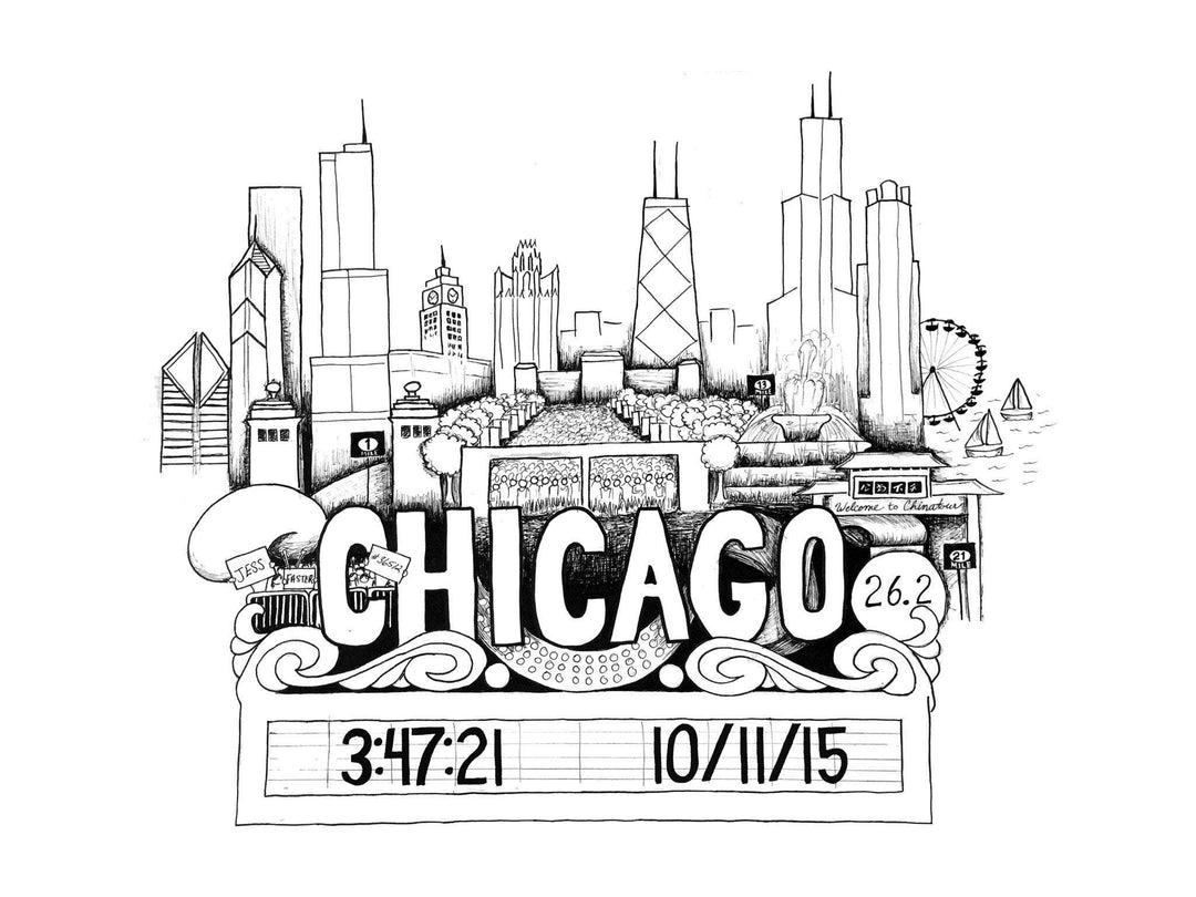 Chicago Marathon Print - Sarah Marie Design Studio