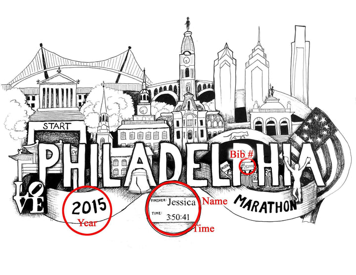 Philadelphia Marathon Print - Sarah Marie Design Studio