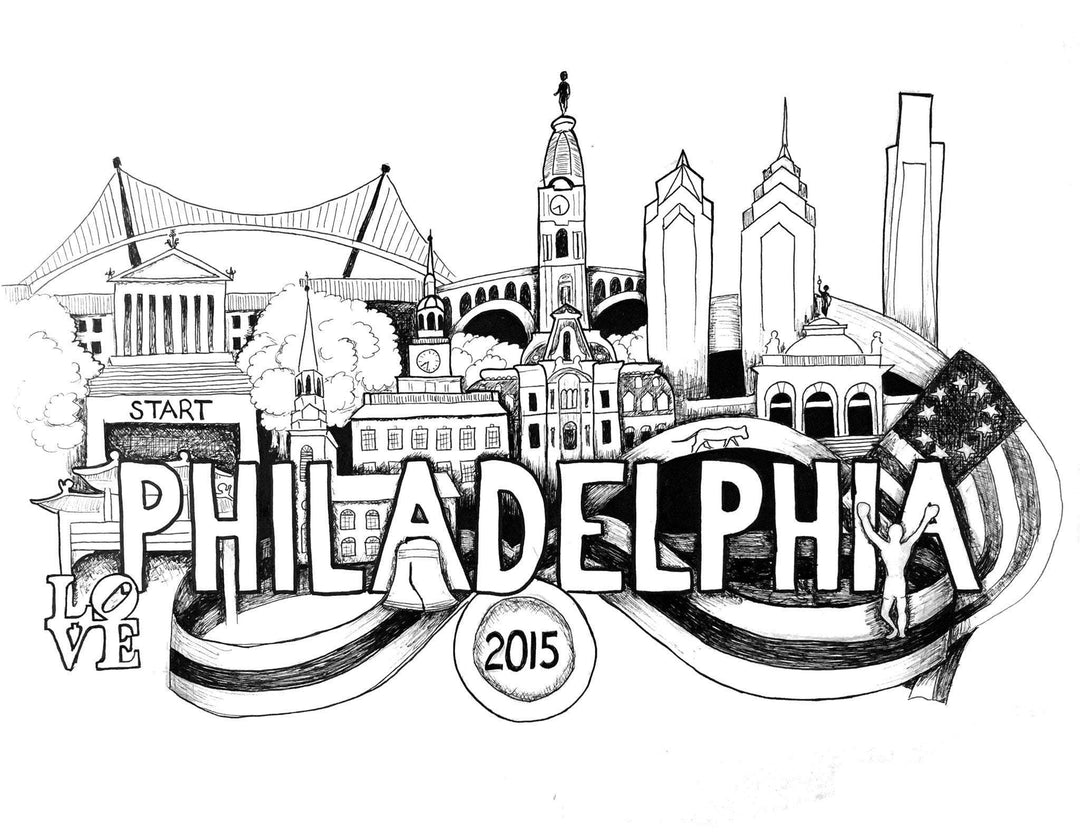Philadelphia Marathon Print - Sarah Marie Design Studio