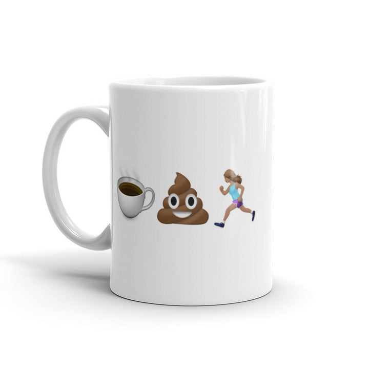 Sarah Marie Design Studio Mug 11oz / Brown Coffee Poop Runner Girl - Emoji - Mug