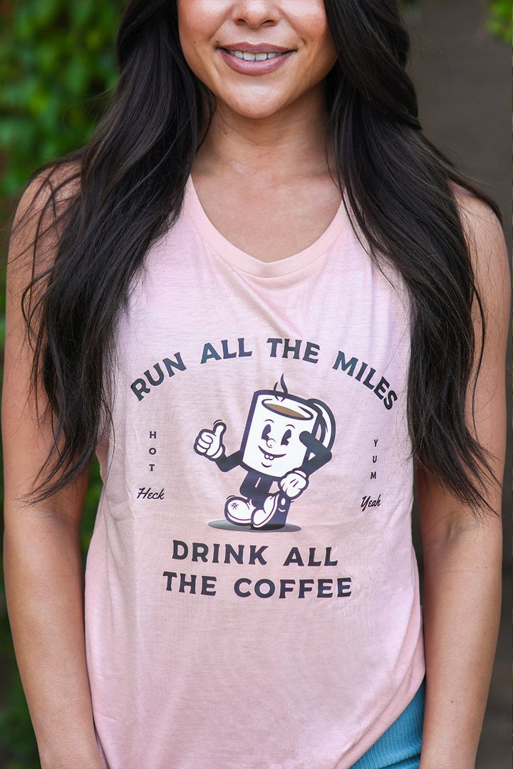Sarah Marie Design Studio Run All The Miles, Drink All The Coffee Muscle Tank