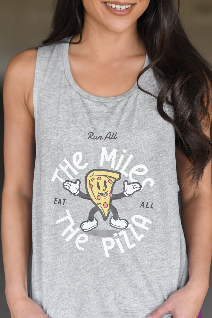 Sarah Marie Design Studio Run All The Miles, Eat All The Pizza Muscle Tank