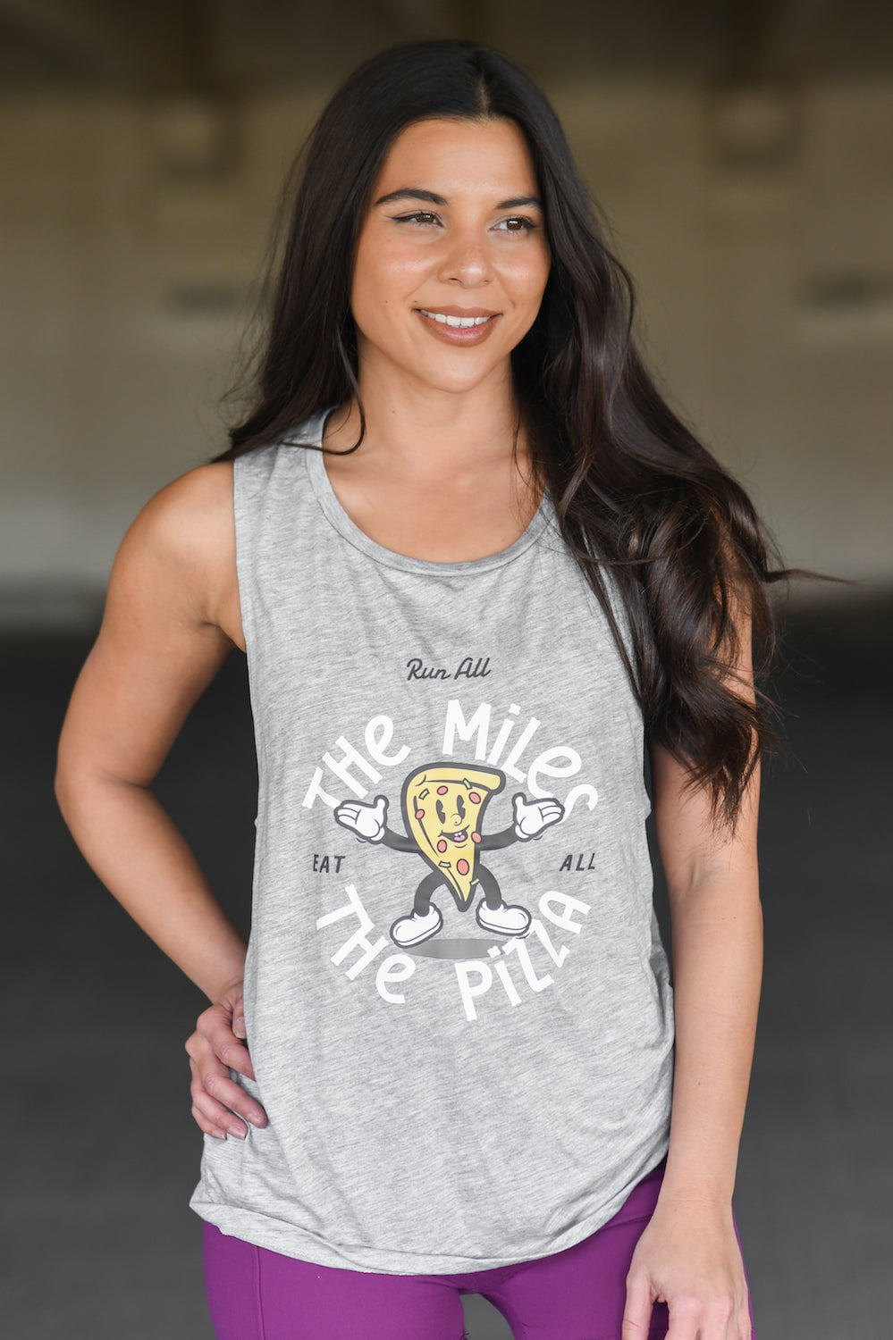 Sarah Marie Design Studio Run All The Miles, Eat All The Pizza Muscle Tank