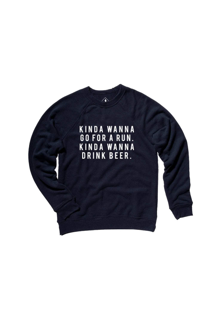 Kinda Wanna Go For a Run, Kinda Wanna Drink Beer Sweatshirt - Sarah Marie Design Studio