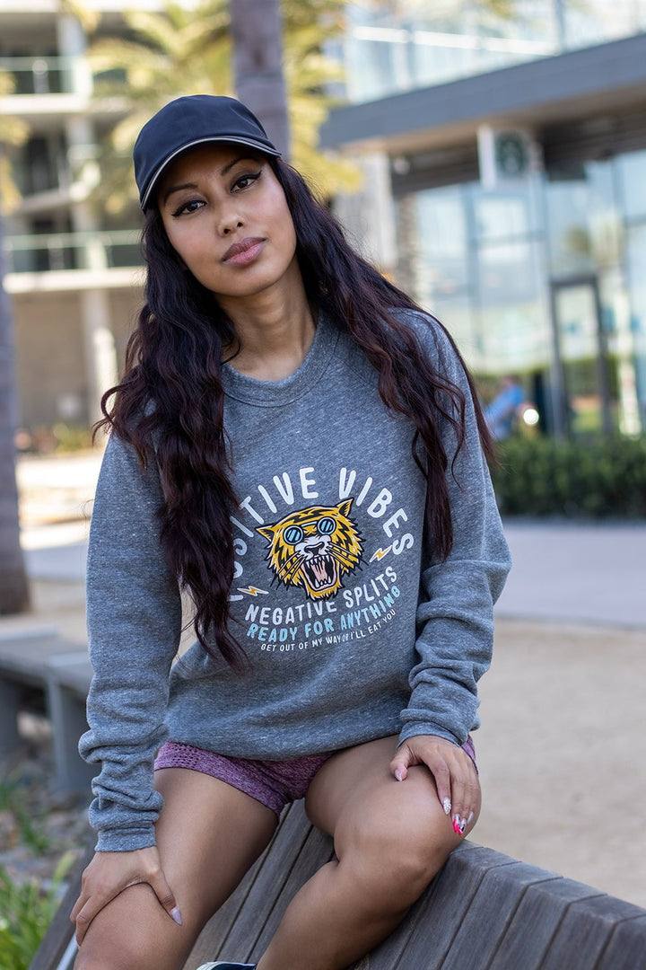 Sarah Marie Design Studio Sweatshirt Positive Vibes, Negative Splits Tiger Sweatshirt