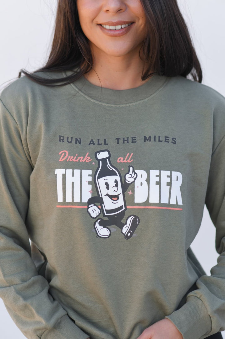 Sarah Marie Design Studio Sweatshirt Run All The Miles, Drink All The Beer Women's Sweatshirt