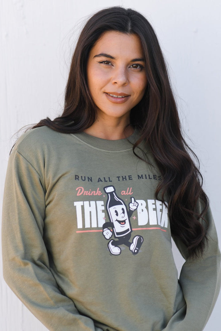 Sarah Marie Design Studio Sweatshirt Run All The Miles, Drink All The Beer Women's Sweatshirt