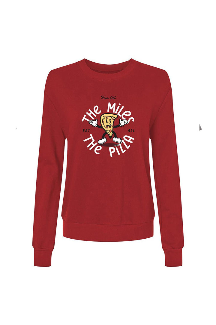 Sarah Marie Design Studio Sweatshirt Run All The Miles, Eat All The Pizza Sweatshirt