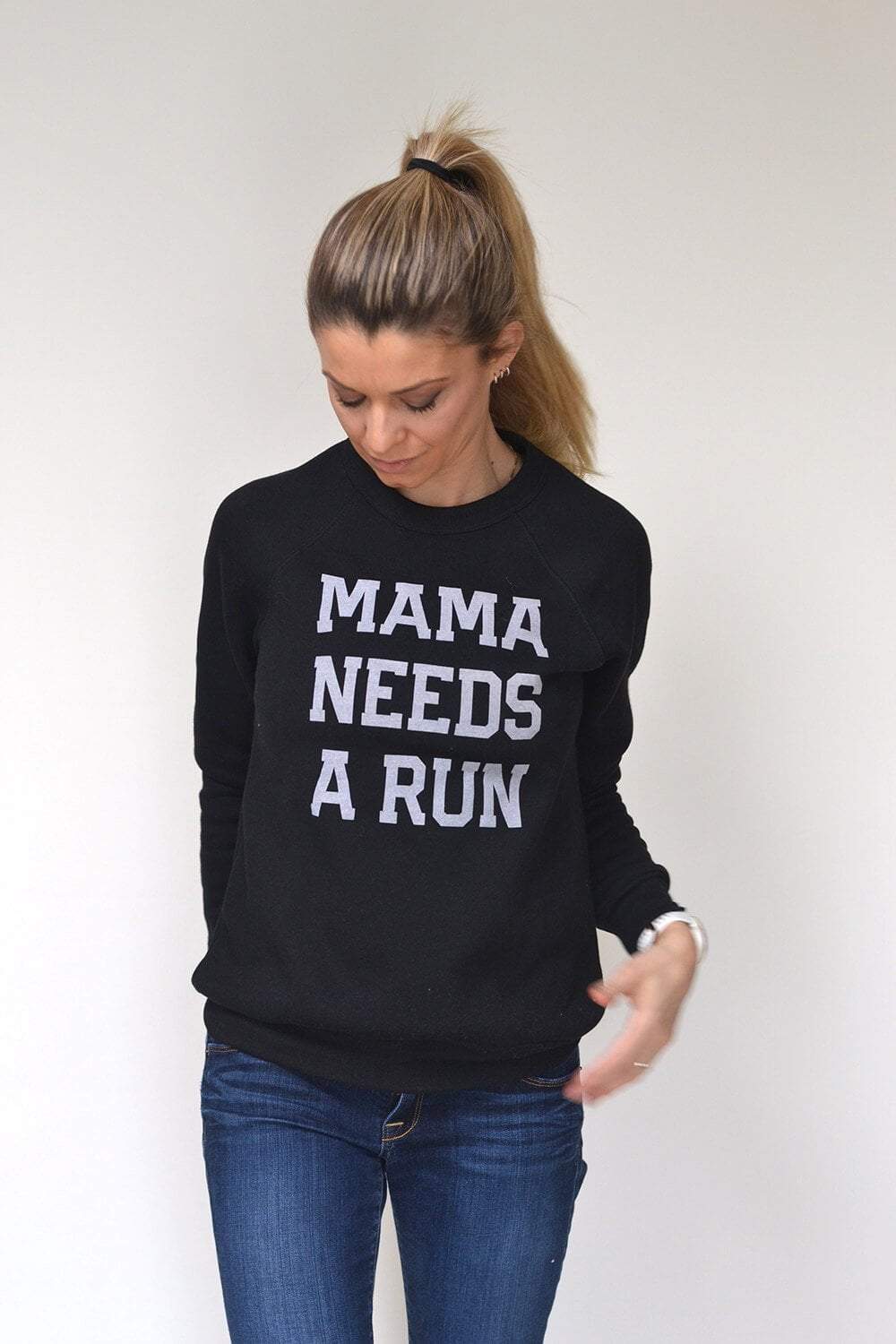 Sarah Marie Design Studio Sweatshirt XSmall / Black Mama Needs A Run Sweatshirt