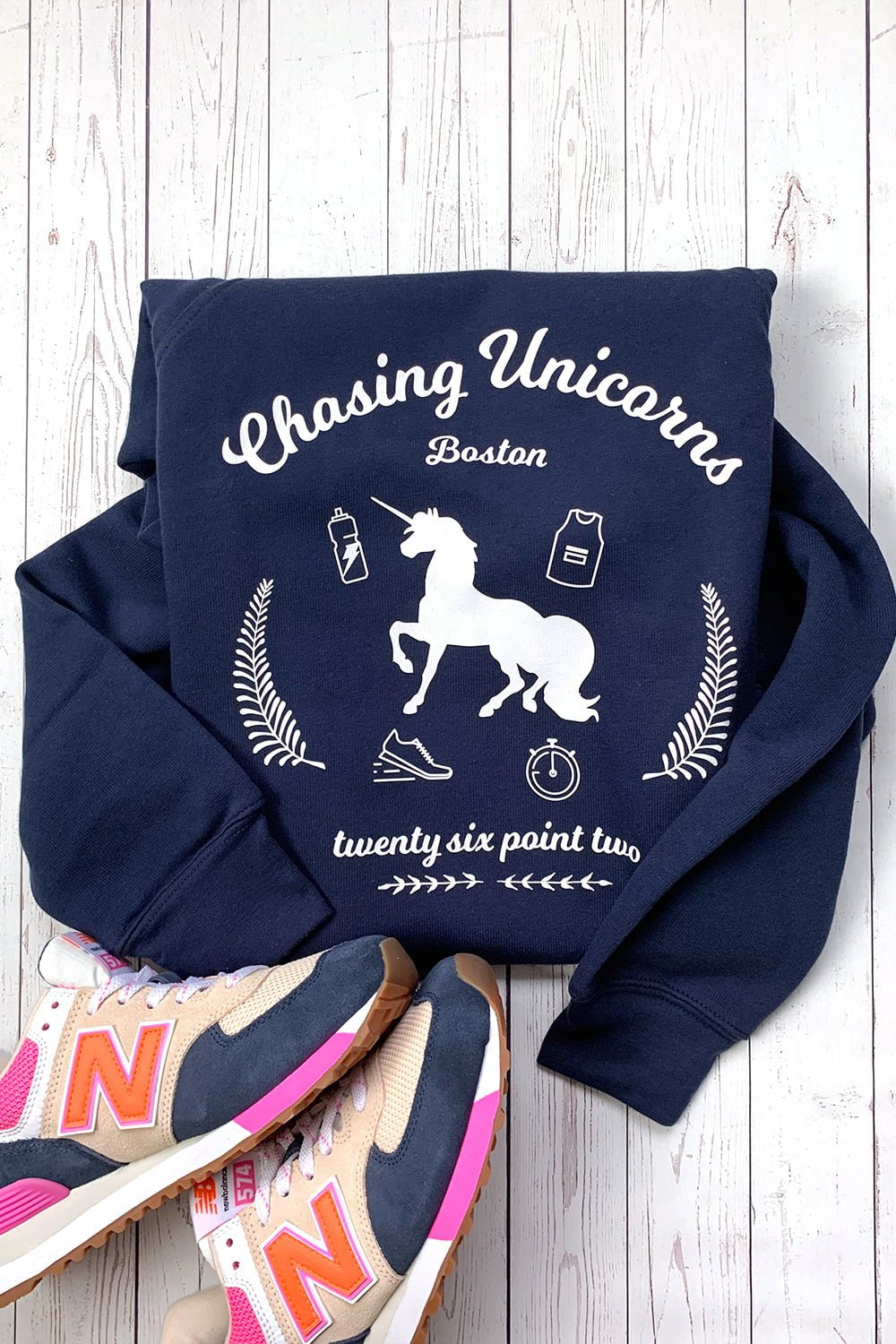 Sarah Marie Design Studio Sweatshirt XSmall / Navy / No Year Chasing Unicorns Boston Sweatshirt
