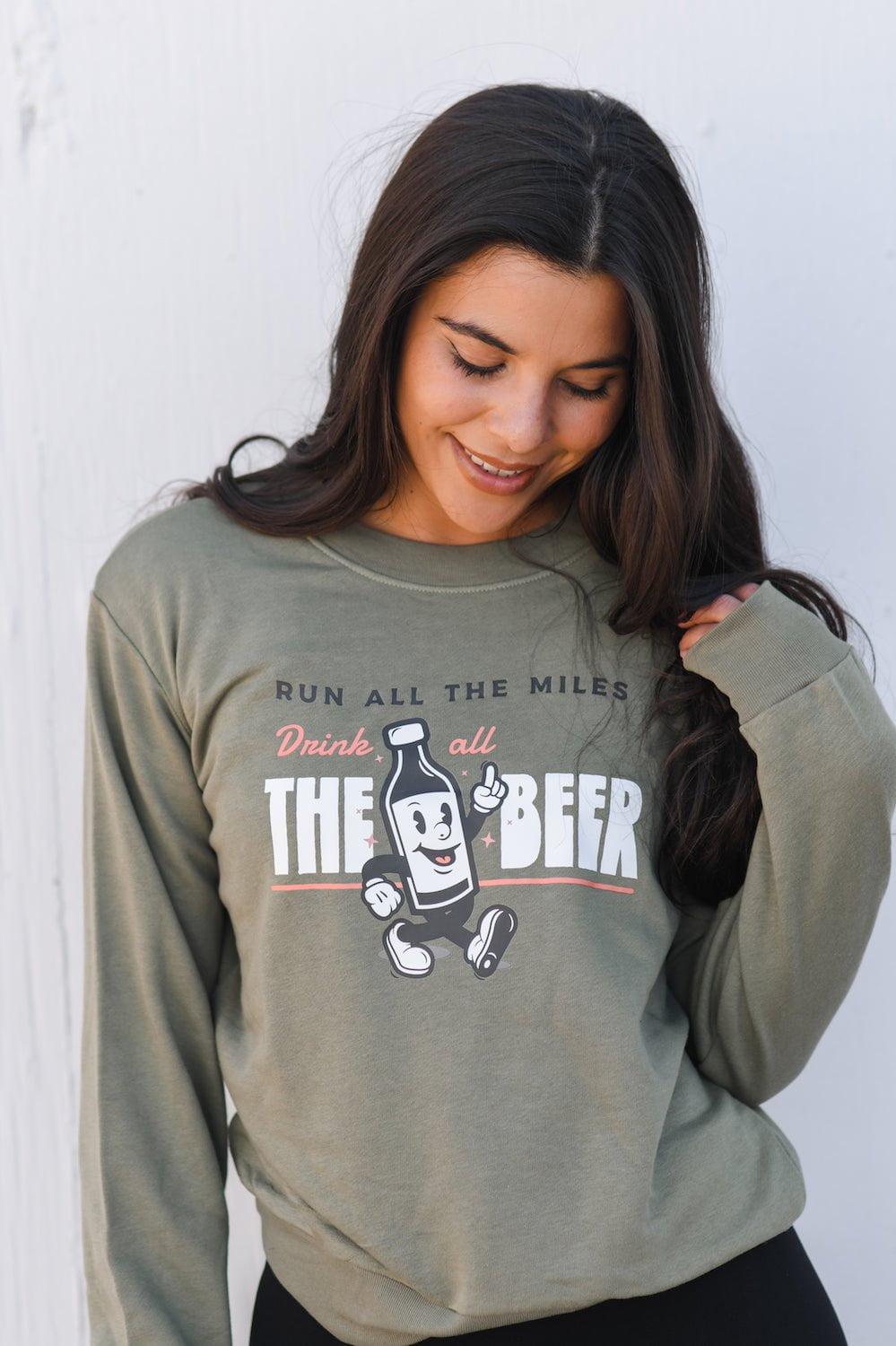 Sarah Marie Design Studio Sweatshirt XSmall Run All The Miles, Drink All The Beer Women's Sweatshirt